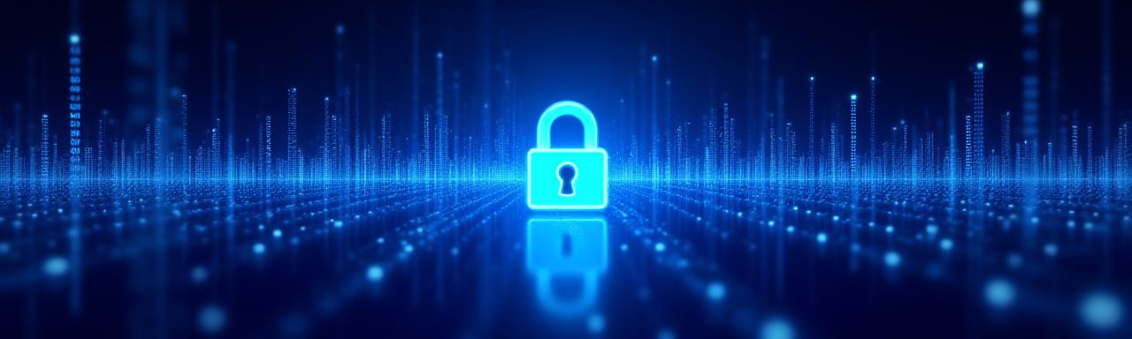 Abstract representation of digital data security and sound waves